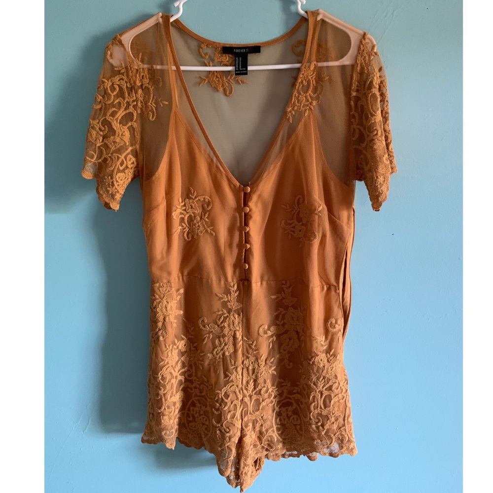 Forever 21 Marigold Lace Romper